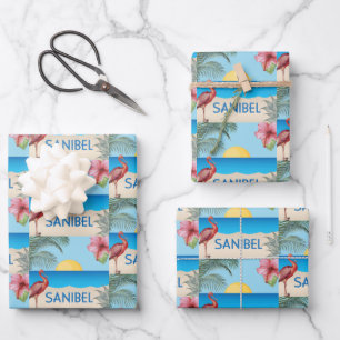 Abbildung Sanibel Island Florida Geschenkpapier Set