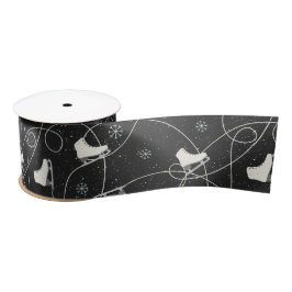 Abbildung Skate Skaten auf fast schwarz Satinband