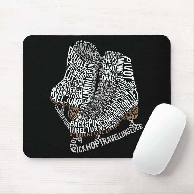 Abbildung Skate Word Art Ice Dance Mousepad (Mit Mouse)