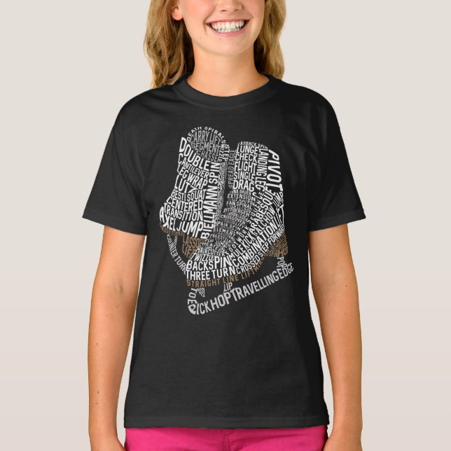 Abbildung Skate Word Art Ice Dance T-Shirt (Vorderseite)