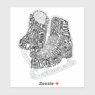 Abbildung Skate Word Art Ice Skaten Aufkleber