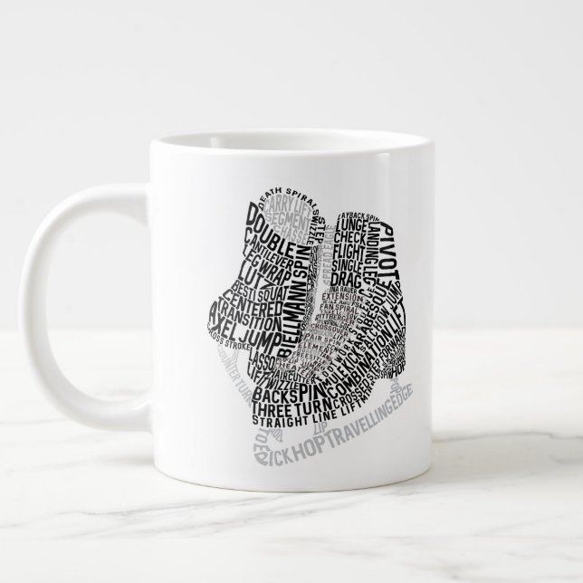 Abbildung Skate Word Art Ice Skaten Jumbo-Tasse (Links)