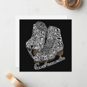 Abbildung Skate Word Art Ice Skaten Mitteilungskarte