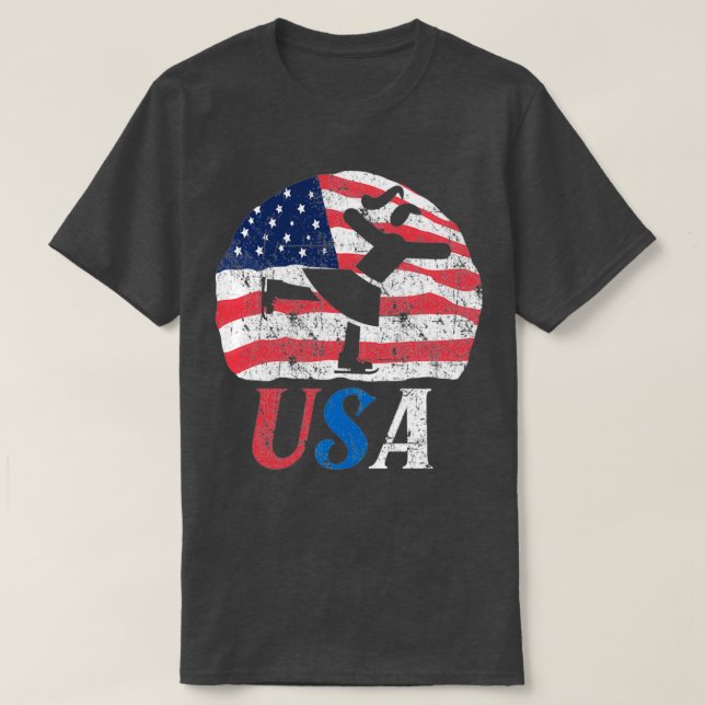 Abbildung Skaten America Flag Retro T-Shirt (Design vorne)