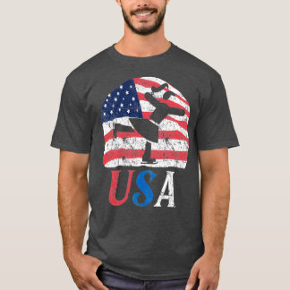 Abbildung Skaten America Flag Retro T-Shirt