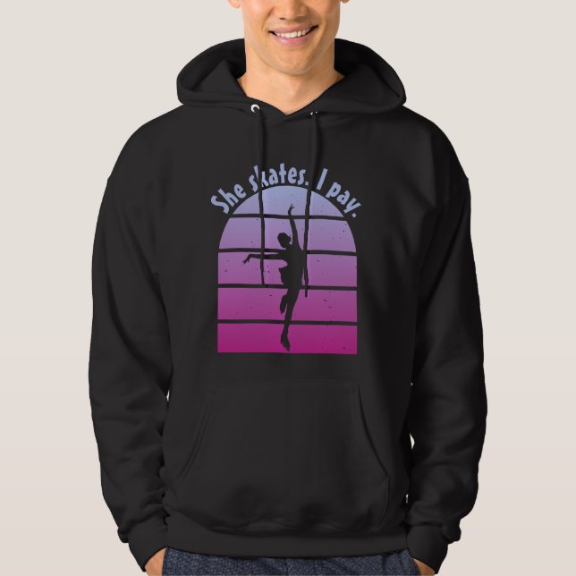 Abbildung Skaten Men Oben "Sie Skate. Ich zahle." Hoodie (Vorderseite)