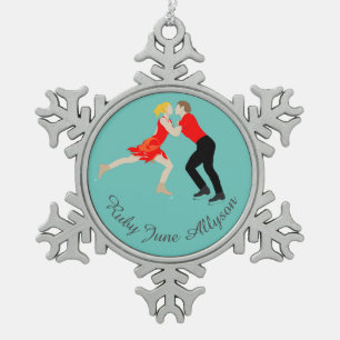 Abbildung Skaten Schneeflocken Zinn-Ornament