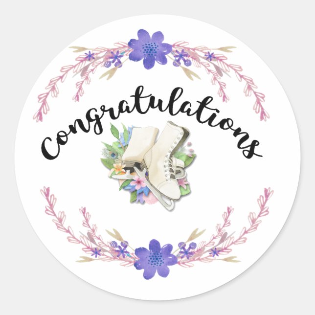 Abbildung Skaten Sticker Herzlichen Glückwunsch (Vorderseite)