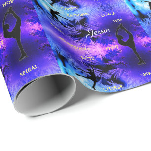 Abbildung Skaten Typografy Wrapping Paper mit Name Geschenkpapier