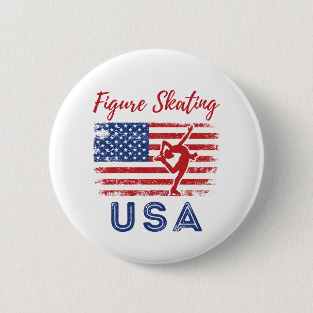 Abbildung Skaten USA American Flag Team Button (Vorderseite)
