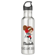 Abbildung Skaten Water Flasche Peace Liebe Skate