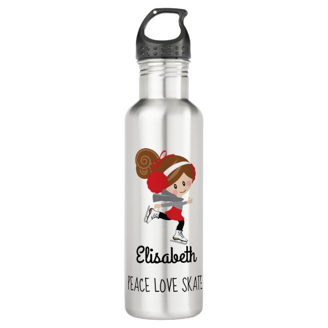 Abbildung Skaten Water Flasche Peace Liebe Skate Edelstahlflasche (Vorderseite)