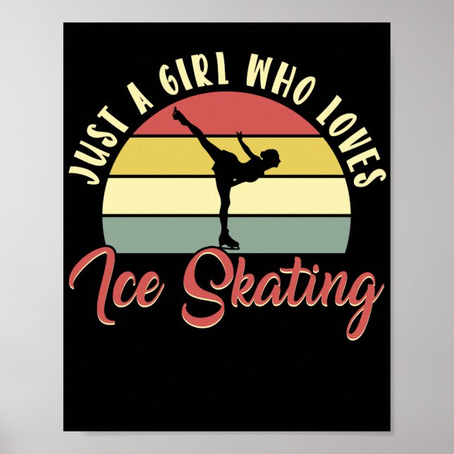 Abbildung Skater Nur ein Mädchen, das Ice-Skaten-L Poster (Vorne)
