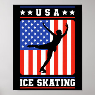 Abbildung Skater Usa Ice Skaten Poster