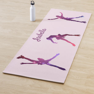 Abbildung Skater Yoga Mat Silhouetten lila Sterne Yogamatte