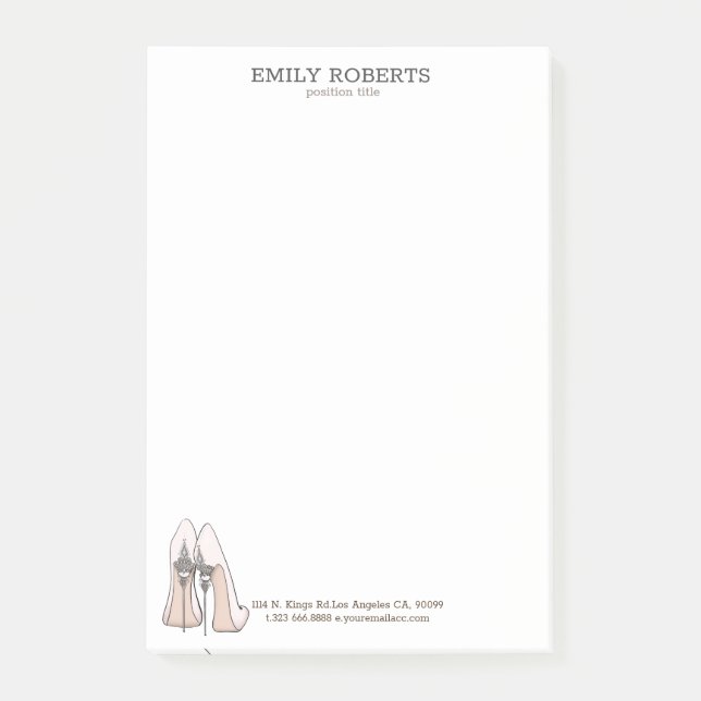 Abbildung Stiletto Schuhe Post-it Klebezettel (Vorderseite)
