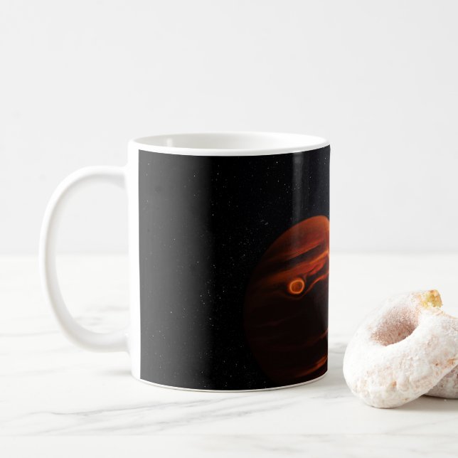 Abbildung von Exoplanet VHS 1256 B und seinen Ster Kaffeetasse (Mit Donut)