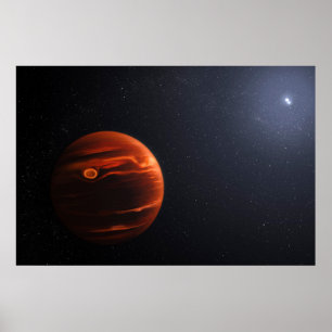 Abbildung von Exoplanet VHS 1256 B und seinen Ster Poster