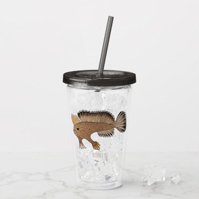 Abbildung von Handfish Cartoon Acryltrinkbecher (Rückseite Ice)