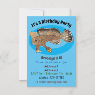 Abbildung von Handfish Cartoon Einladung