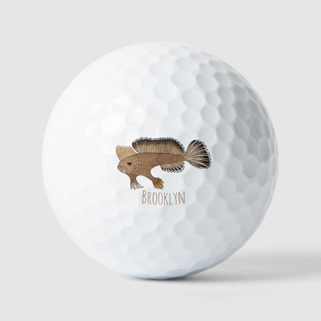Abbildung von Handfish Cartoon Golfball (Vorderseite)