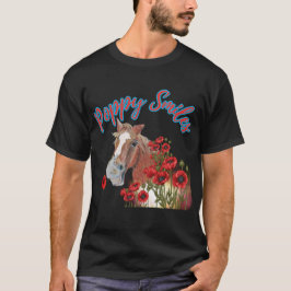 Abbildung von Poppy lächeln mit Mohn Blume T- T-Shirt