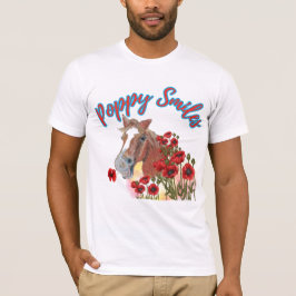 Abbildung von Poppy lächelt mit Mohn-Blume T-Shirt