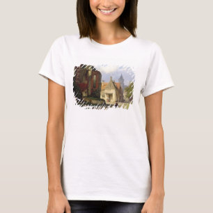 Abbildung vor einer Rotziegelkirche in einer niede T-Shirt