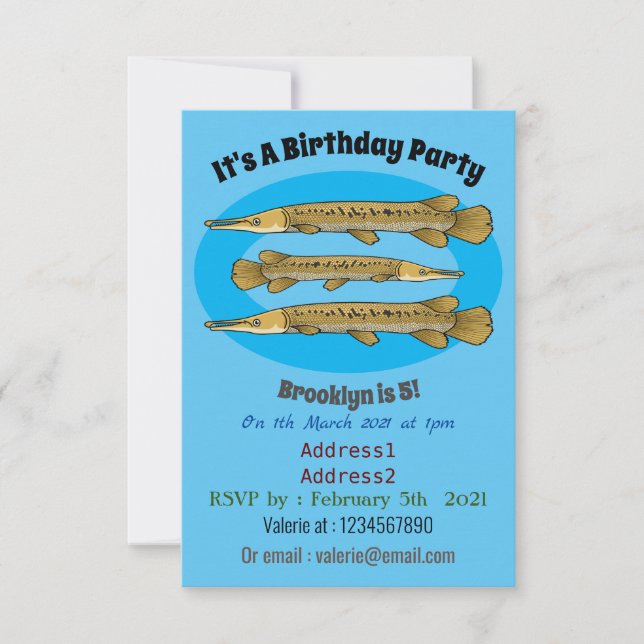 Abbildung zum Cartoon von Alligator Einladung (Vorderseite)