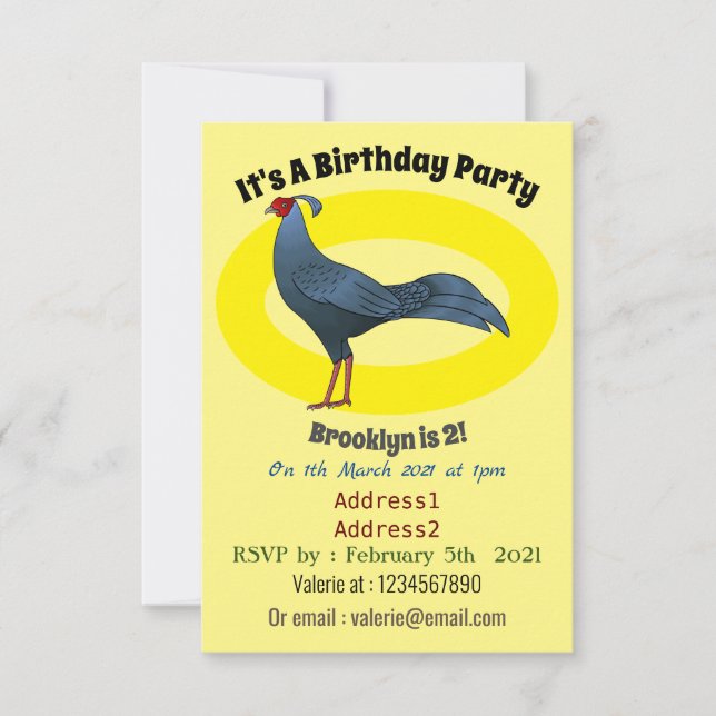 Abbildung zum Cartoon von siamesischen Feuervögeln Einladung (Vorderseite)