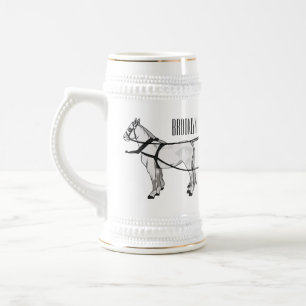 Abbildung zum Hochzeitspferd & Kutsche Cartoon Bierglas