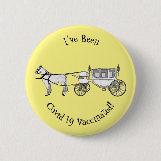 Abbildung zum Hochzeitspferd & Kutsche Cartoon Button (Vorderseite)