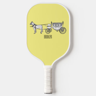Abbildung zum Hochzeitspferd & Kutsche Cartoon Pickleball Schläger