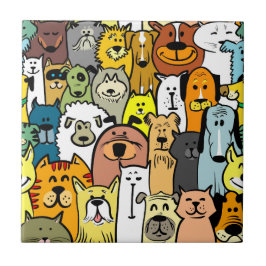 Abbildungen für Hunde und Katzen Fliese