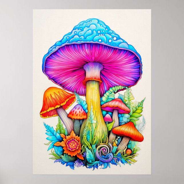 Abbildungen zur Verbreitung von Waldmushroom Poster (Vorne)