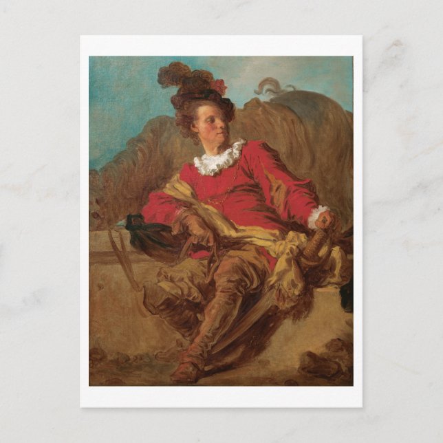 Abbot Dressed als Spaniard von Fragonard Postkarte (Vorderseite)
