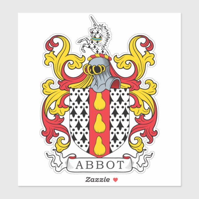 Abbot Familienwappen Aufkleber (Blatt)
