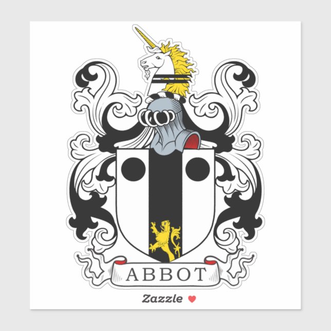Abbot Familienwappen Aufkleber (Blatt)