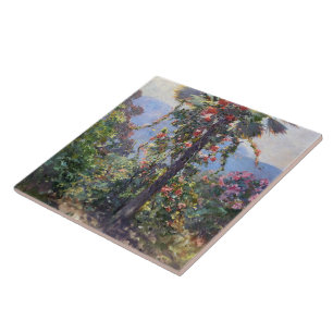Abbott Fuller Graves Blütenreben auf Palme Fliese