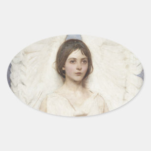 Abbott Handerson Thayer - Engel Ovaler Aufkleber