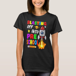 Abbrechen in die Vorschule zurück in die Schulkind T-Shirt