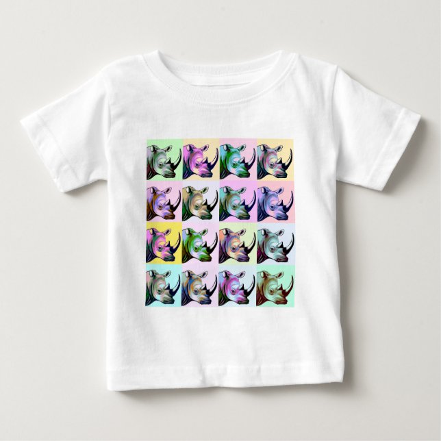 Abbruch der Rhinos-Pop-Kunst Baby T-shirt (Vorderseite)