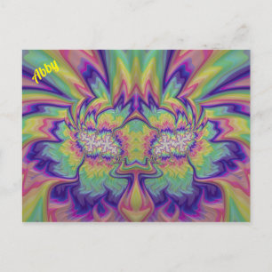 ABBY ~ 3D-Fraktal Design Muster ~ Multicolor Postkarte
