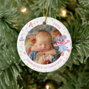 Abby Cadabby Baby's 1. Weihnachten Foto Keramik-Or Keramik Ornament