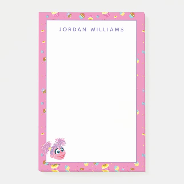 Abby Cadabby Cupcake Party Pattern Post-it Klebezettel (Vorderseite)