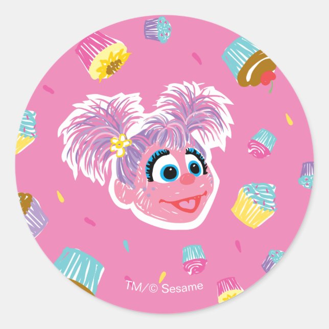 Abby Cadabby Cupcake Party Pattern Runder Aufkleber (Vorderseite)