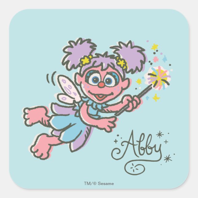 Abby Cadabby Flying Quadratischer Aufkleber (Vorderseite)