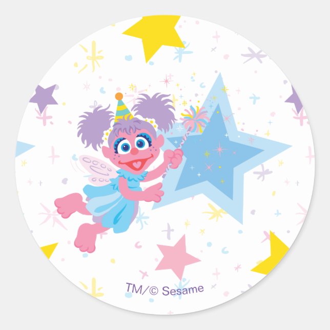 Abby Cadabby Party Star Pattern Runder Aufkleber (Vorderseite)