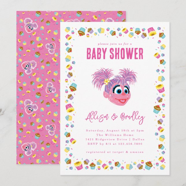 Abby Cadabby Pink Baby Shower Confetti Einladung (Vorne/Hinten)