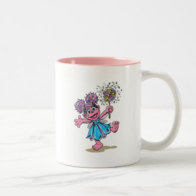 Abby Cadabby Retro Art Zweifarbige Tasse (Rechts)